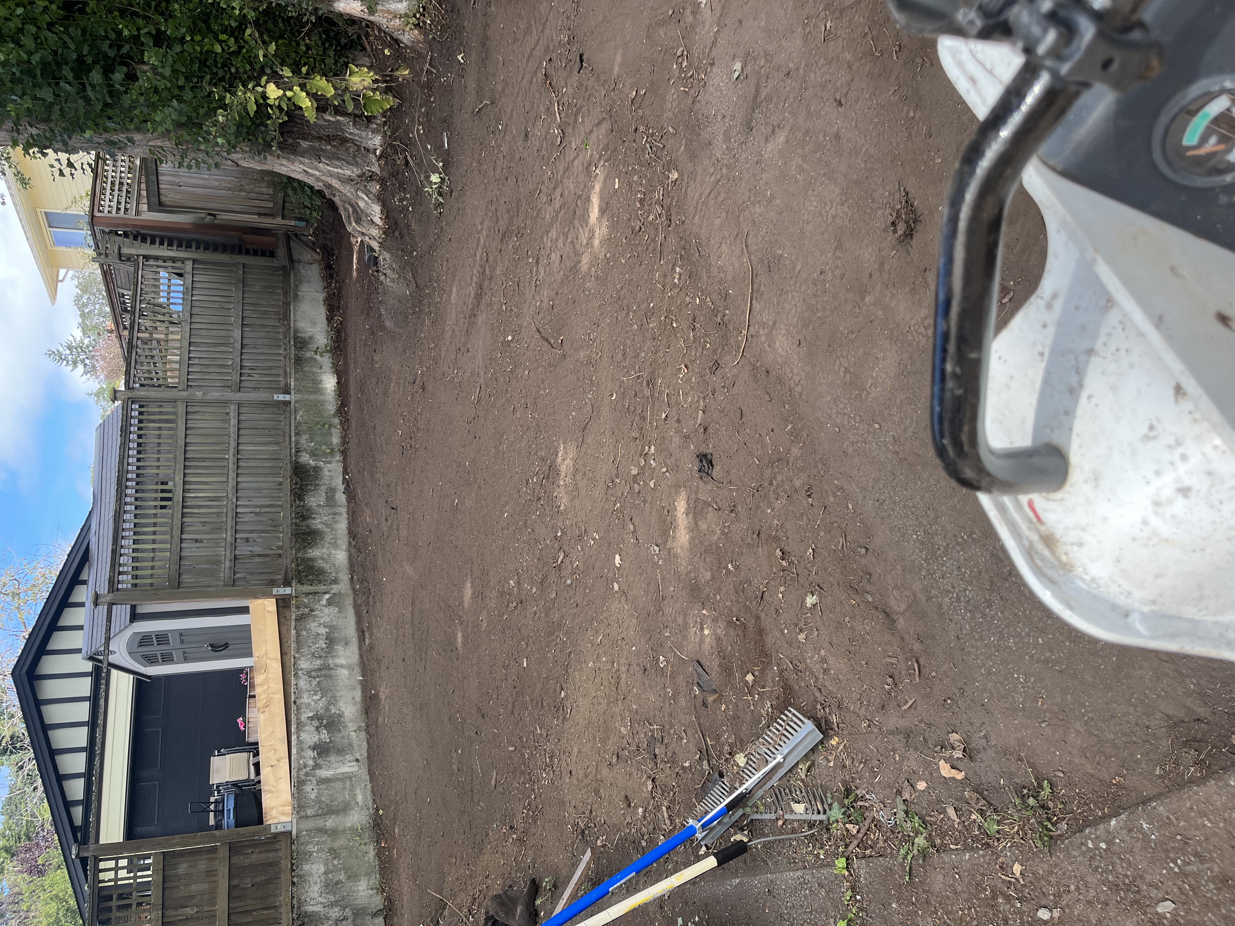 Moving soil from renovation site with limited access